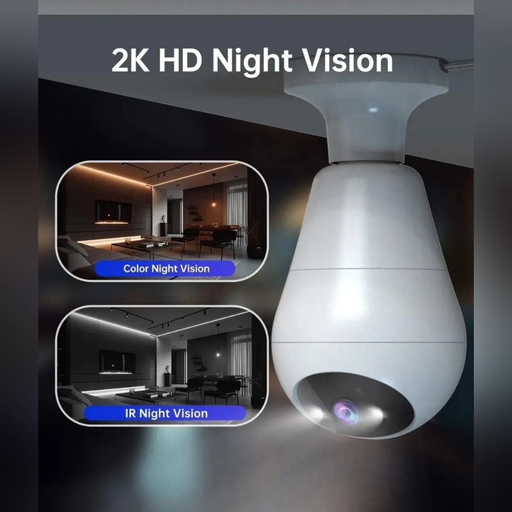 Smart White Light Bulb Camera
